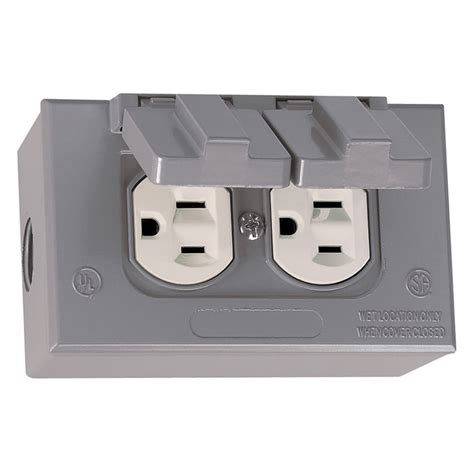 all weather metal outlet box ok outside|metal receptacle box for outlet.